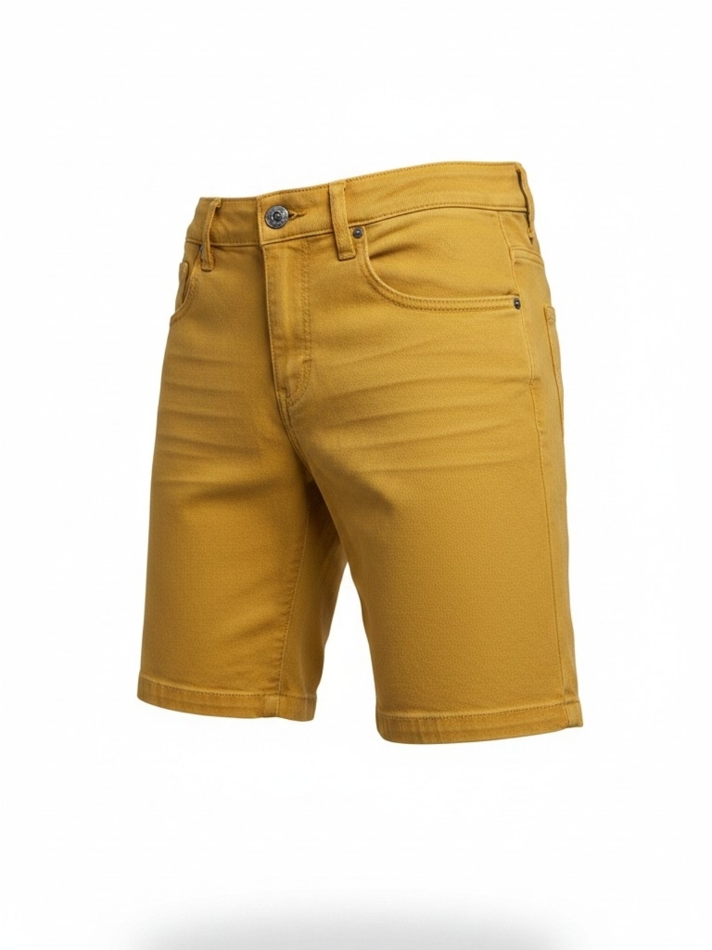 Benetton Boys Yellow Chino Shorts Size 14 Cotton Flat Front Button Pockets